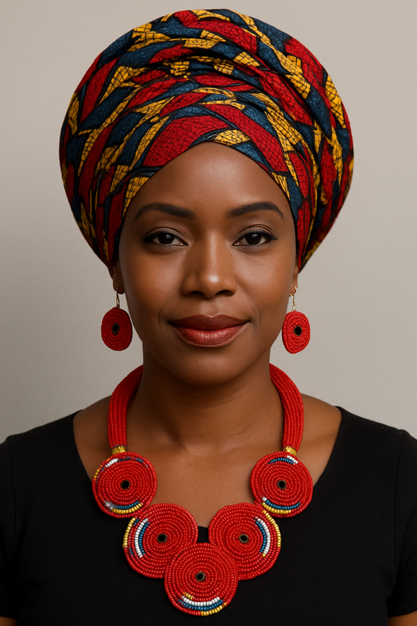 Authentic African Beaded Masai Jewelry Set Jogob – Handmade Vibrant Necklace, Earrings & Bracelet |  Handcrafted Masai Beaded Jewelry Set – Bold Colors & Traditional African | Unique Handmade Tribal Jewelry