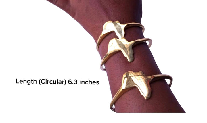 African Brass Bracelet with African Map3