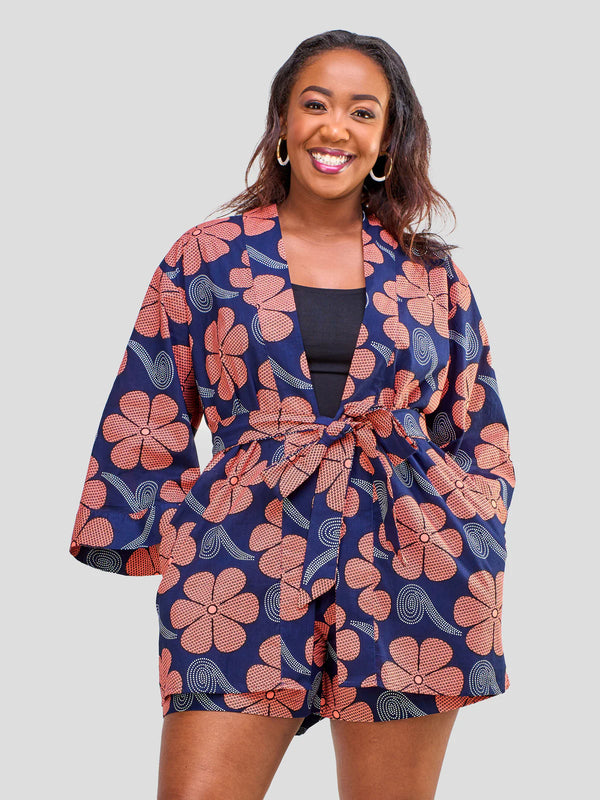 Vivo Safari Short Kimono - Karafu | African-Inspired Safari Style Short Kimono | African Print Jacket