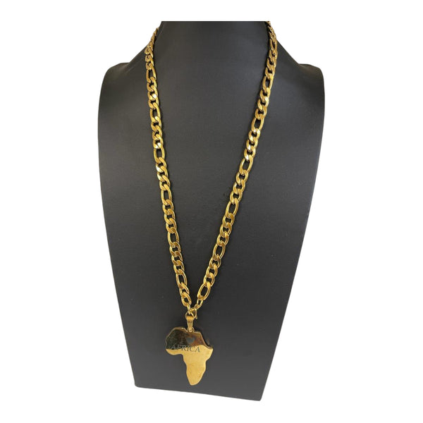 Gold plated Necklace| Gold plated Jewelry| Necklace with African map