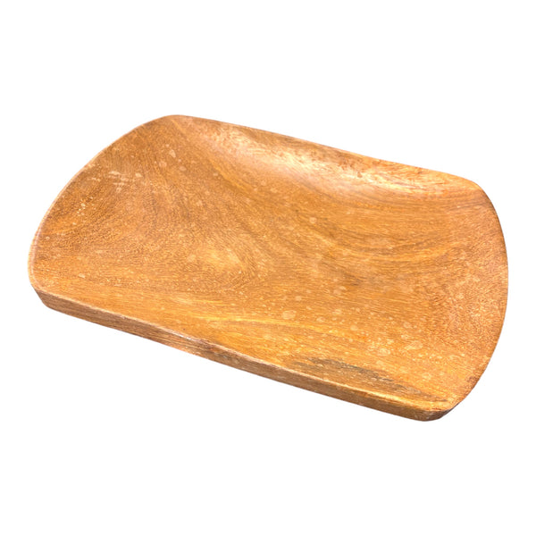 Handmade Mahogany Wood Plate | African Wooden Decor | Wood Platter | Wooden Fruit Bowl