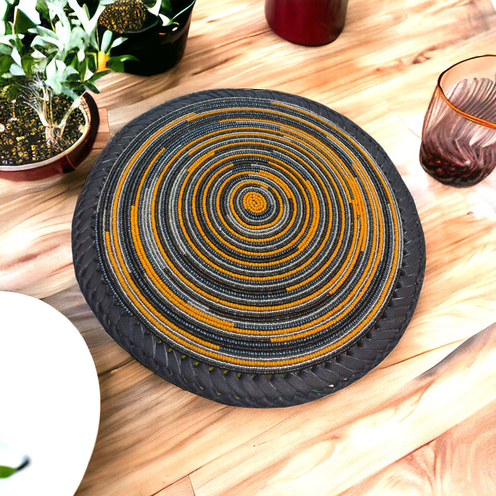 Authentic African Table Mat Yellow