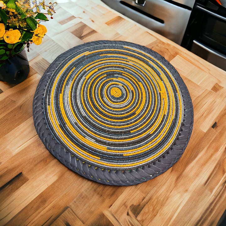 Authentic African Table Mat yellow