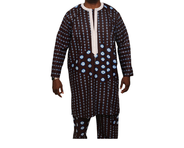 Men's 2 Piece African Attire | Men's Traditional BATIK Wedding Suits | Men's 2 Piece Long Sleeve Formal Wear