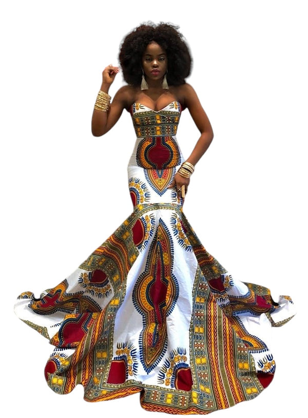 African Prom dress Isha - Custom Order| African long Maxi Dress | African Wedding Guest dress | Ankara print dress | Sequin dress | birthday dress | Plus size dress