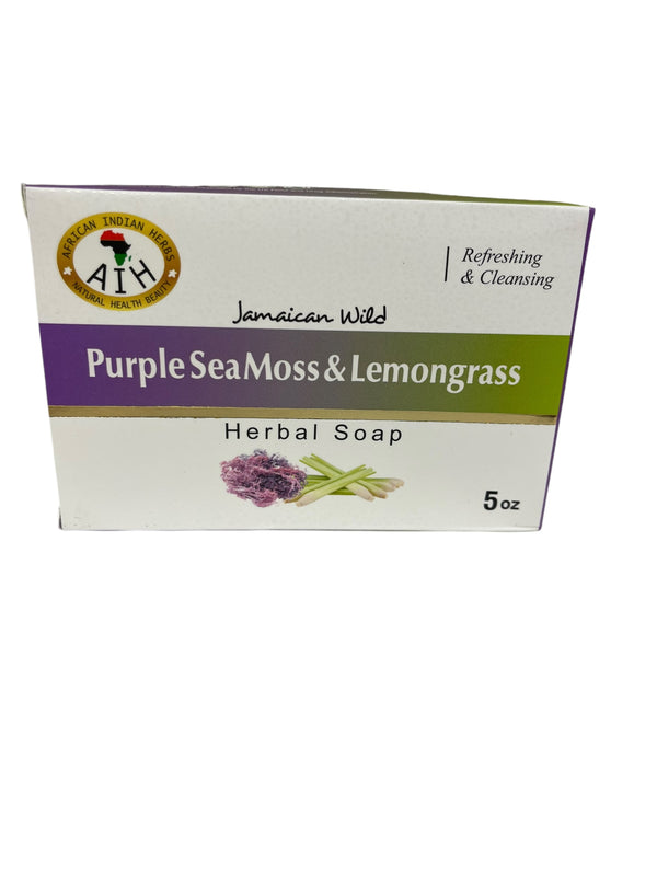 African Herb Purple Seamoss Soap 5OZ |Jamaican Wild Purple Seamoss Plantbased Soap | Handcrafted Organic Soap