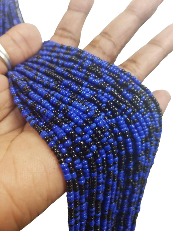 African Waist Beads Blue and Black 