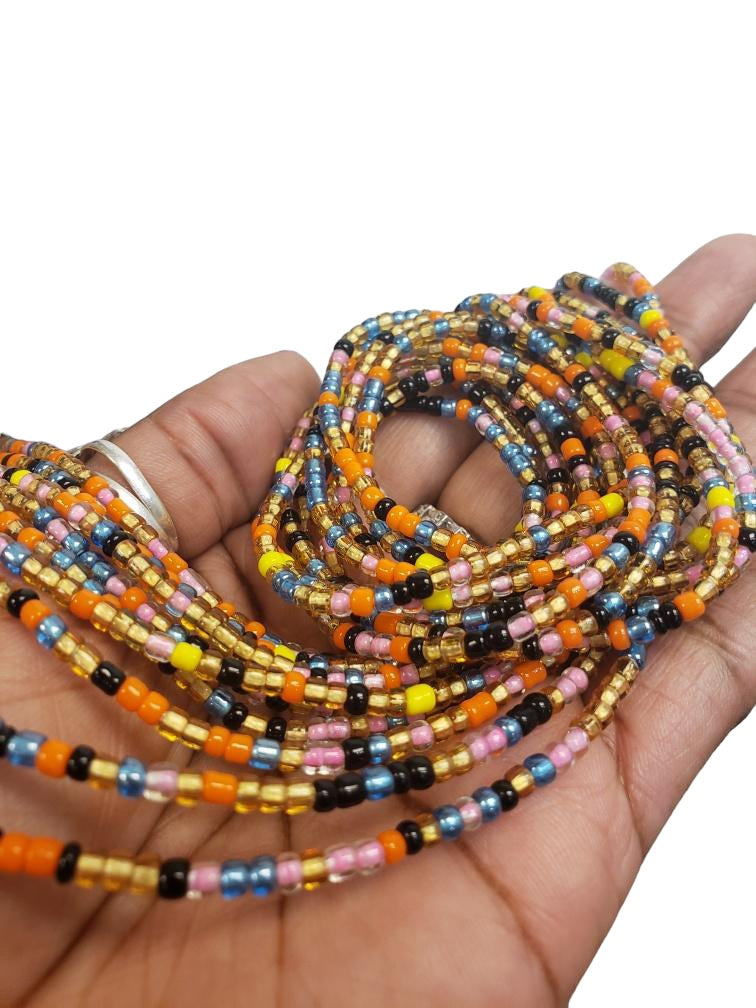 Ghana Waist Beads For Ladies African Waist Beads Multi Colored Tie