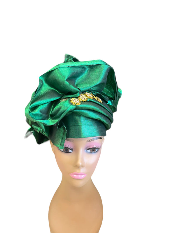 African pre-tied head wrap Dressy | African Head Tie For Special Occasions | African Ladies Church Hats