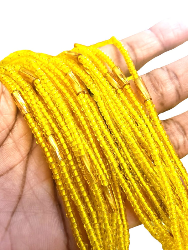 African Waist Beads Yellows | Tie on Waist beads | Waist jewelry | Belly Chain