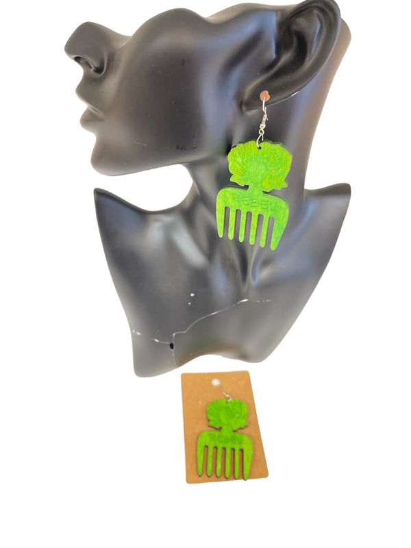 African Earring Afro Comb Shape |Ghana Earring|Boho Earring|African Accessories | African Jewelry